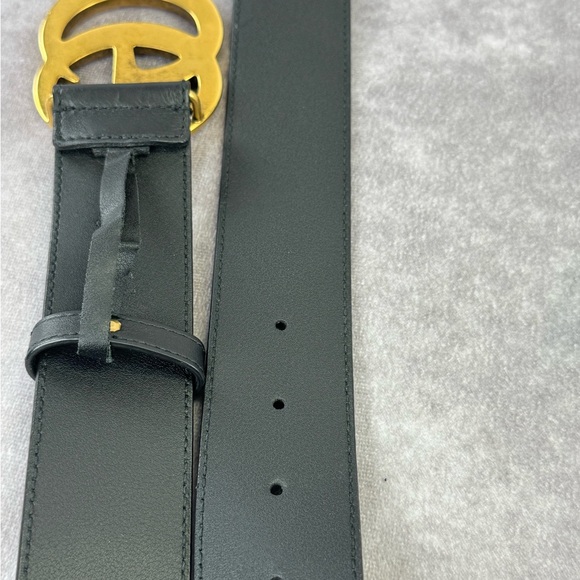 Gucci 2015 Re Edition Wide Leather Belt Gg Double Marmont Black 400593 34” - Picture 5 of 11